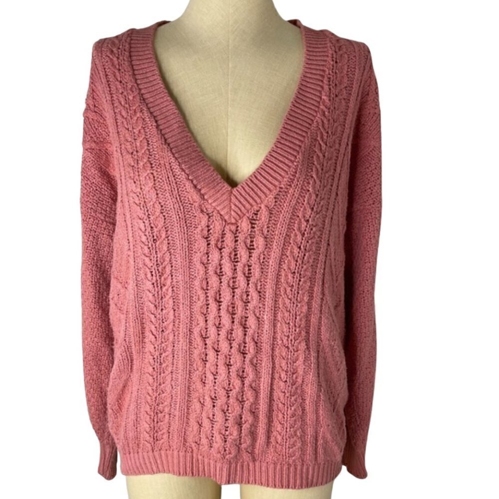 Crossings Cotton Sweater Blush Pink Oversized Medium